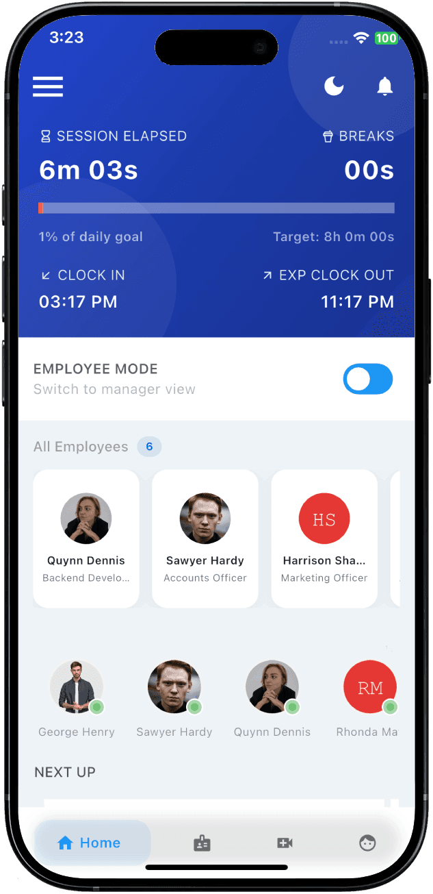 Attendance Keeper Mobile Application Mockup